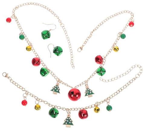 Warmhm Glöckchen Halskette Mit Anhänger Armband Und Ohrringen Set Für Damen Und Mädchen Weihnachtsschmuck-geschenkidee Mit Glöckchenmotiven