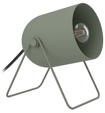 Eglo Small Bedside lamp Tilston | table light fitting with adjustable spotlight, living room and bedroom lighting, green metal, E14 socket, L 12.5 cm