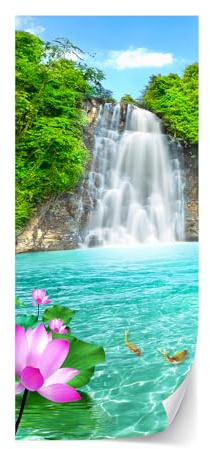 Türtapeten Selbstklebende Wandbild Tür Poster Landschaft Wasserfall 2093