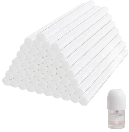 ZegnuemWick Luftbefeuchter, Aroma Wick Diffuser, Diffuser Stäbchen, Ersatz-Luftbefeuchterfilter aus Baumwolle, Filter Ersatzdochte, für Schlafzimmer Luftbefeuchter,Aroma Diffusor Im Büro (50pcs)