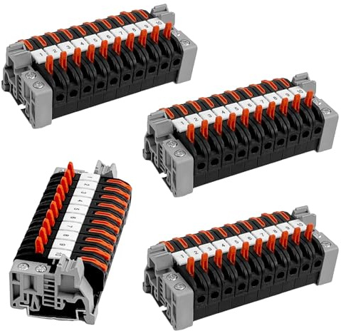 40 Pezzi Morsetti Elettrici Rapidi Kit, Morsettiere su Guida Din, PCT-211 Morsettiera Elettrica Distribuzione, Connettori per Cavi Elettrici per Il Collegamento (4 × 10 cm)