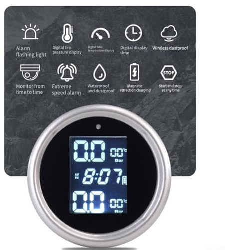 Moniteur de pression des pneus de moto sans fil TPMS pour système 2 capteurs externes capteur de température écran LCD rechargeable USB pour cyclistes
