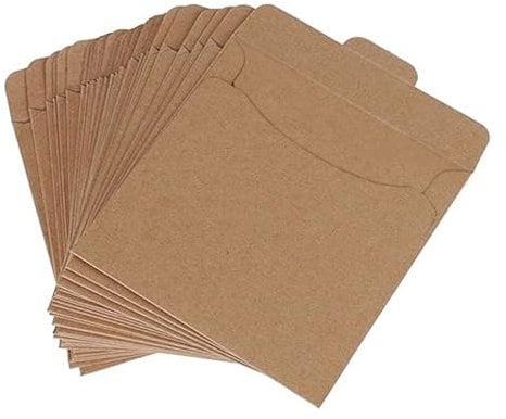 Mydio 50 Pack Kraft Paper DVD Envelopes Cardboard CD Sleeves