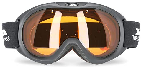 Trespass Hijinx, Matt Black Frame, Ski Goggles with UV Protection, Anti Fog Coating & Dual Lenses, Black