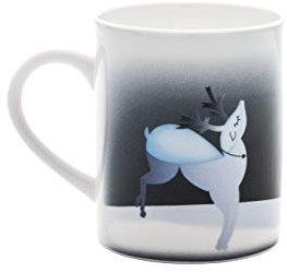 Alessi AAA06 2 Bleue Christmas Mug, Père Noël et le renne, Céramique, Blanc, 8 x 8 x 9,5 cm