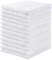 QQV White Terry Cloth Bar Mop Towels - 100% Cotton Cleaning Towels & Rags, Absorbent & Quick Drying, 16x19, Pack of 12