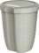 M-Home | Poubelle avec Couvercle | Plastique | Imitation Osier / Beige Clair Ficelle | Diam. 34 cm / h. 29 cm / 8 L | ALYSSA 27 | PLS763-15