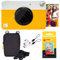 KODAK Printomatic Sofortbildkamera (Gelb) Basis-Paket + Zinkpapier (20 Blätter) Etui + Bequemer Halsriemen