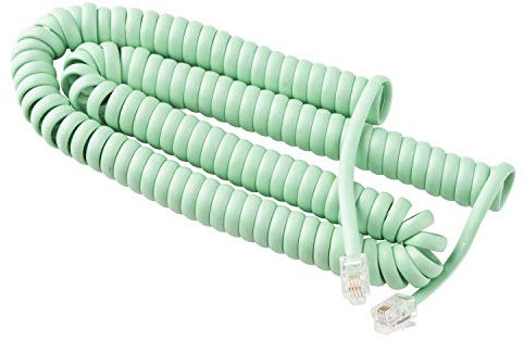 Phone Cord for Landline Phone –Tangle-Free, Handset Curly Telephones Land Line Cord –Easy to Use + Excellent Sound Quality – Telephone Cords for Home or Office 15ft Long, Color Earth Day Green
