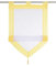 Raffrollo mit Quaste Dreieck Raffgardine Voile Transparent Schlaufen Vorhang (BxH 45x140cm, Gelb)