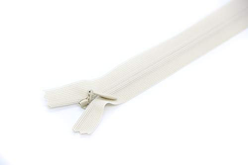 NTS Nähtechnik 1 Reißverschluss aus Kunststoff, nahtverdeckt, 3mm Spirale, Nicht teilbar (beige, 20cm)