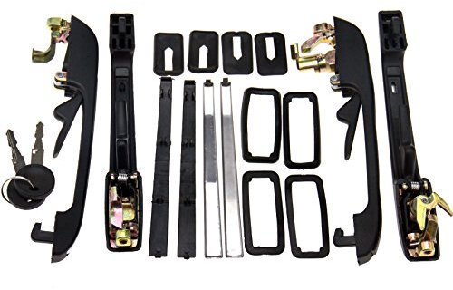 Create idea Lot de 4 serrures de poignée de porte extérieure de voiture avec clés 191837205A 191837206A
