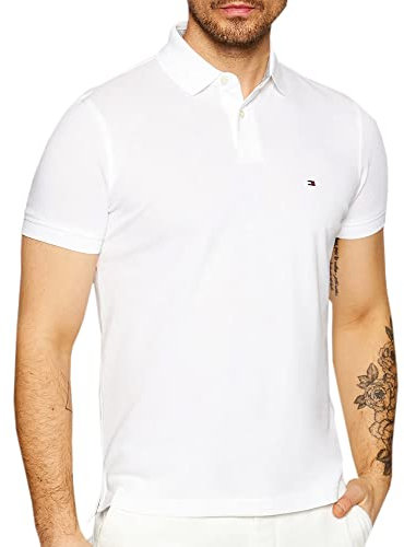 Tommy Hilfiger 1985 Slim Polo S/S Polos Men's, White (White), L