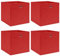 vidaXL 4X Aufbewahrungsbox Zusammenklappbar Spielkiste Regalkorb Faltkiste Korb Kinderbox Box Kiste Regalbox Staubox Rot 32×32×32cm Stoff