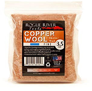 Rogue River Tools Copper Wool 3.5 Oz Skein/Pad -by (FINE Grade) -Made in USA, Pure Copper (Fine)