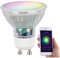 Luminea Home Control WLAN Lampe: WLAN-LED-Glas-Spot GU10 für Siri, Alexa, Google Assistant, RGB, CCT (LED Lampe Farbwechsel, LED GU10 RGBW, Wohnzimmerleuchten)