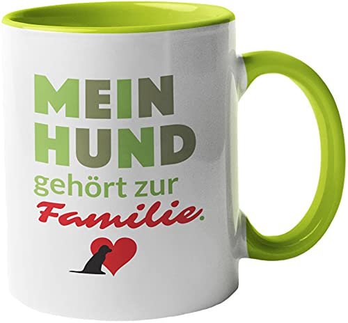 Hunde Tasse mit Spruch I Lustiger Kaffee Becher I Mein Hund gehört zur Familie. - 300 ml