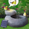 AMUR Fontaine de Jardin Solaire avec Batterie Li-ION et Lumière LED - Jattes en Rocher pour Embellir Votre Jardin, Térrasse ou Balcon