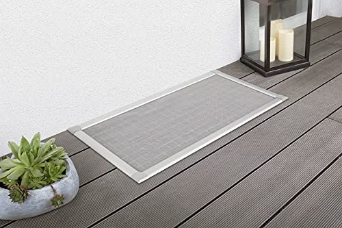 empasa Lichtschachtabdeckung Kellerschachtabdeckung mit Alu-Rahmen 'Profi' als kürzbarer Selbstbausatz, 60 x 115 cm oder 80 x 150 cm, Verschiedene Gewebearten wählbar