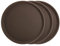 TOPZEA 3 Stück rundes Serviertablett, 27.9 cm Kunststoff-Serviertablett, Restaurant, Serviertablett, Cafeteria-Tablett, rutschfeste Bar-Tablett für Couchtisch, Braun