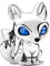 DIY S925 Sterling Silber Charms Niedlicher Blauäugiger Fuchs Charm Anhänger Perlen Für Frauen Mädchen Geschenke, Kompatibel Mit Allen Armbändern