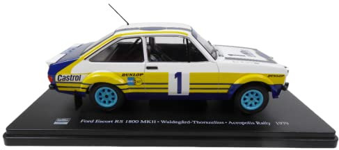 OPO 10 - Miniaturauto reproduziert im Maßstab 1/24, kompatibel für Ford Escort RS 1800 MKII - WALDEGARD Acropolis Rally 1979 - RVQ18