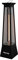 LUCE QUADRA VULCANO, stufa con resistenza al carbonio 2.000W, h 80cm, ER036