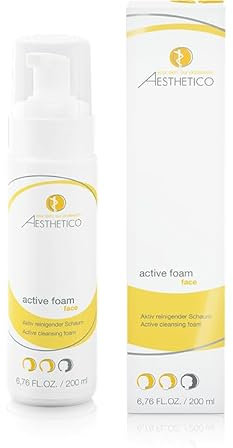 AESTHETICO active foam - Reinigungsschaum f?r Akne und unreine Haut, porentiefe Gesichtsreinigung mit Glycol- und Salizylsubstanzen, 200 ml (4 x 200 ml)