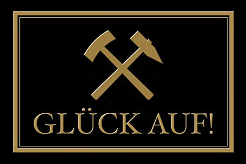 DekoDrom® Blechschild 20x30 cm Glück auf Bergbau Zeche Stollen Tage Bau Bergmann Kumpel Wand Deko Bar Kneipe Cafe Sammler Geschenk