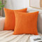 EMEMA Kissenbezug 50x50 cm Herbst Kordsamt Kissenbezüge Dekokissen Sofakissen Cord Kissenhülle Zierkissenbezug Kord Dekorative Weiche für Sofa Wohnzimmer Schlafzimmer 2er Set Orange