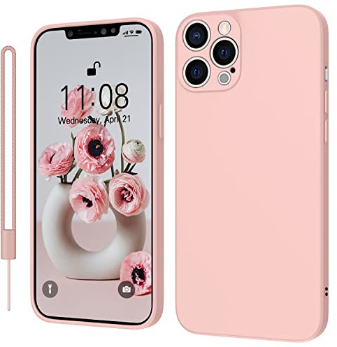 KKPIT for iPhone 12 Pro Max Case 6.7 Inch Silicone Case, Ultra Slim Soft Gel Anti-Scratch,Microfiber Lining,Rubber Shockproof Case Cover for iPhone 12 Pro Max Pink