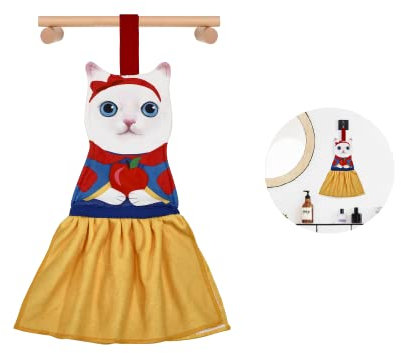 Regali Divertenti Principesse Gatto Asciugamani,Natale Decorazioni Cucina Bagno,Gatti Gadget Utili Originali,Idee Regalo Oggetti per La Casa Nuova,Regalo Compleanno per Donna Mamma Amanti dei Gatti