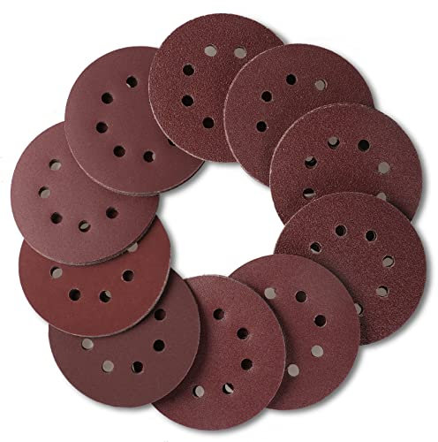 ZKH Schleifpapier 125mm Klett | 8 Löcher, 100St. Schleifpapier Klett | Schleifblätter, Schleifscheiben für Exzenterschleifer: 15*P40, 15*P60, 15*P80, 15*P120, 10*P180, 10*P240,10*P320,10*P400