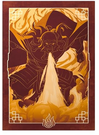 Displate Offiziell Avatar The Last Airbender MetallPoster Magnetische Befestigung Inklusive Lizenziert Bilder Hochwertiges Poster Elements - Uncle Iroh Fire Nation 45 cm x 32 cm