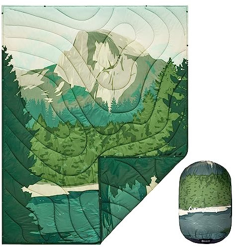 KingCamp Reisedecke Ultraleicht, Warme Outdoor-Campingdecke Wasserabweisend Kompakt kleines packmaß für Camping Büro Outdoor 175cm*135cm Grün