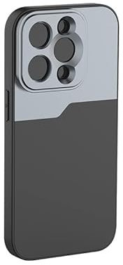 MOJOGEAR 17-mm-Objektivgehäuse für iPhone 13 Pro – Gewinde für Makroobjektiv, Teleobjektiv, anamorphotische Linse oder DOF-Adapter – Stabiles Gehäuse – Schwarz/Grau