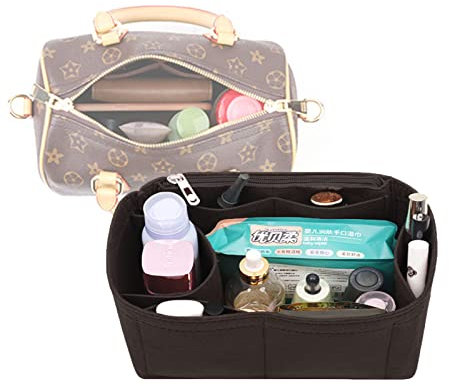 Lckaey Geldbörse Organizer Einsatz Fit LV Speedy 20 Tote Filz Organizer Tasche Shaper Y061black-S