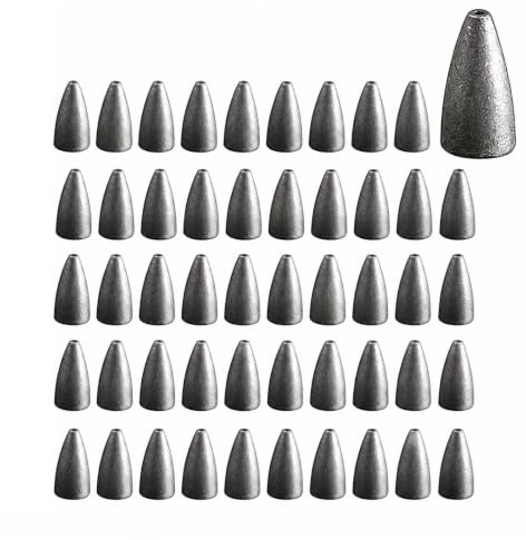 Lot de 50 plombs de pêche portables en forme de balle, accessoires de pêche à utiliser avec des hameçons ou des leurres (7G)