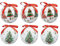 MIJOMA 6er Set Christbaumkugel Nostalgie - Ø 6cm, Verziert mit elegantem rotem Hängeband, Bruchsicherer Kunststoff mit leichtem Styroporkern, Perfekt für Innenraumdekoration (Tannenbaum-Design)