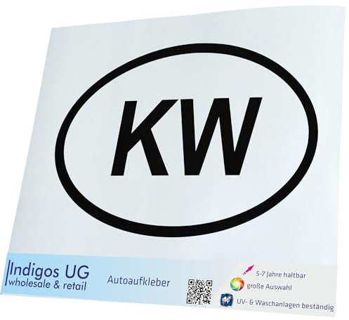 INDIGOS UG Auto Aufkleber Auto - 200x367 mm - Kuwait KW - schwarz - Selbstklebender Sticker für Auto, Fenster, Bus oder LKW - UV-beständig & wetterfest