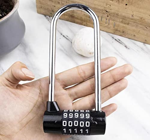 BULINO Code Lock, Padlock,Combination Locks, Code Padlock,Large Extension Beam Locker Combination Lock Padlock Gym Lock 5 Position Padlock ty Padlock Padlock (Color : Black) (Color : Black)