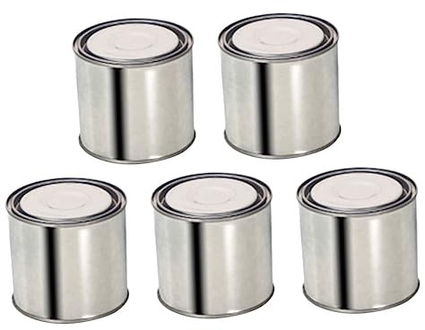 Veemoon Pots De Peinture en Fer Blanc Haute Résistance 5 Pièces Couvercles Vides pour Pots De Peinture Conteneurs De Peinture Étanches Stockage De Peinture