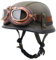 Vintage Leder Deutschen Stil Jethelm Motorradhelm,Brain-Cap Halbschalenhelm Roller-Helm Mit ECE-Zulassung Cruiser Chopper Scooter Helm Mit Goggles Offener Helm Halbhelme 4,M:57-58CM