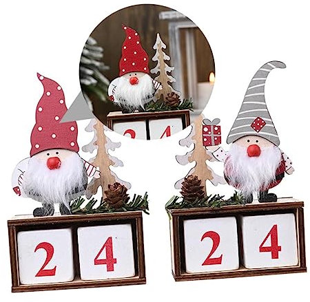 Ciieeo 2stücke Weihnachtliche Holzornamente als Tannenzapfen Grauer Hut Roter Hut für Weihnachtsdeko aus Holz Weihnachtstischdeko und Weihnachtsaccessoires