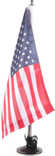Yardwe Support De MâT De Drapeau Pour Voiture Avec Ventouse En MéTal Inoxydable MâT De Drapeau TéLescopique 20.08 Pouces IdéAl Pour Voiture Camion Bateau ExtéRieur