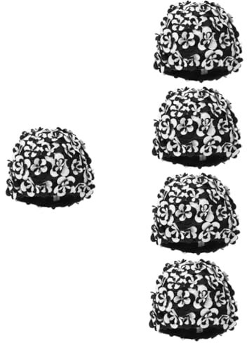 Sosoport 5piezas Gorro De Natación para Mujer Diseño Floral Protección del Cabello y para Natación Piscina Aire