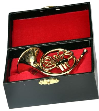 Mini Waldhorn Modell Waldhorn Mundstück Musikinstrument Ornamente Einreihiges Waldhorn Instrument(4.5cm)