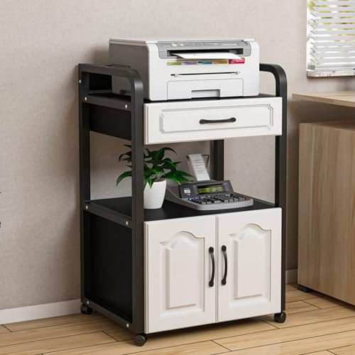 GUAWJRZDP Multifunktions Hi Fi Rack, Phonoschrank mit Schublade, Beweglicher Hi Fi Regal, Audio Rack Hi Fi Regal for Das Home Office, Rack-Audio-Tower(Nero)