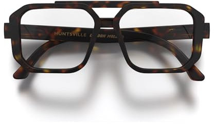 LONDON MOLE® Huntsville occhiali da lettura | Fantastici lettori di forma quadrata | Uomo donna unisex | Cerniere a molla