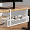 Under Desk Cable Management Tray, Cinati 16 Cable Management Under Desk with Clamp No Drill, Cable Organizer for Table Thickness up to 3, No Damage to Cable Management Box for Office, Home (White)
